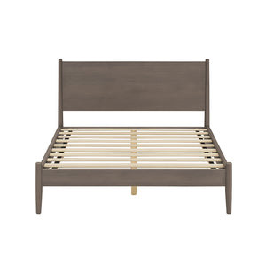 English Elm Mid-Century Modern Queen Size Wooden Platform Bed In Gray - Timeless Style Meets Ultimate Comfort B016S00030