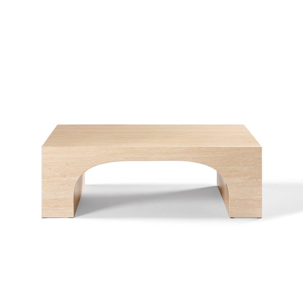English Elm Inca Genuine Travertine Stone Top Coffee Table Low Modern Living Room Accent B2726P435914