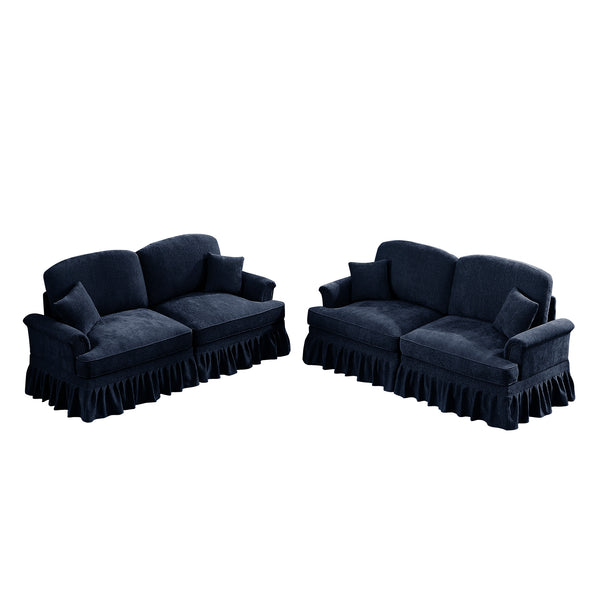 English Elm Classic 2-Piece Modular Sofa Set In Elegant Blue - Versatile, Stylish, And Comfortable For Any Space W3041S00254