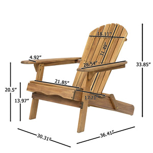English Elm Christopher Knight Home® - Malibu Handcrafted Adirondack Chair - Durable Acacia Wood, Rustic Style, Foldable For Easy Storage N770P241668M