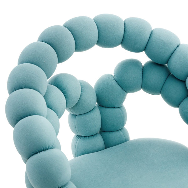 English Elm Set of Velvet Bubble Chair with Sculptural Linked Back and Rolling Caster Base for Office Gold,Teal W1512P491833