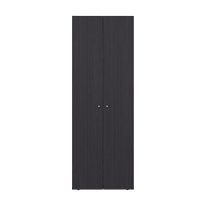 English Elm Armoire 66.9" H - Stylish Black Wengue Design With 2 Doors & 4 Shelves For Modern Bedroom Storage B097P395911