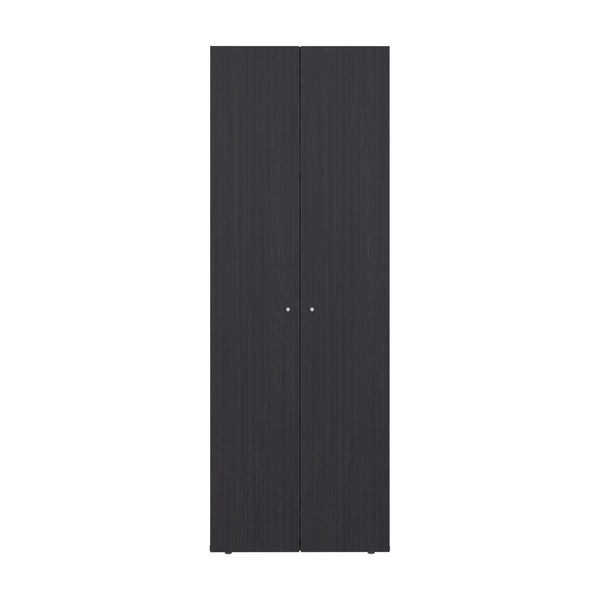 English Elm Armoire 66.9" H - Stylish Black Wengue Design With 2 Doors & 4 Shelves For Modern Bedroom Storage B097P395911