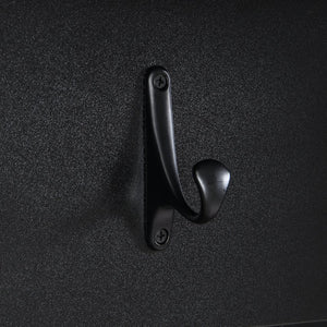 English Elm [Assembly] Farmhouse 4-in-1 Hall Tree with Wood Grain Bench, 2 Drawers, 6 Hooks, Open Storage, Anti-Tip Black + Dark Walnut N721P313099B