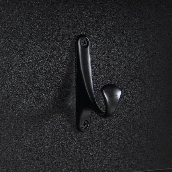 English Elm [Assembly Video] Farmhouse 4-in-1 Hall Tree with Wood Grain Bench, 6 Hooks, 2 Drawers, Anti-Tip Entry Organizer Black + Dark Walnut N721P205660B