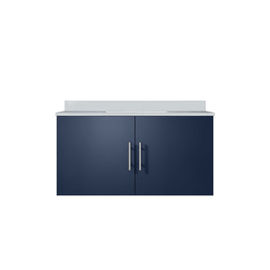 English Elm Navy Blue Bath Vanity With White Quartz Top, 36” W X 22” D - Elegant Storage & Soft-Close Design B2731P258618