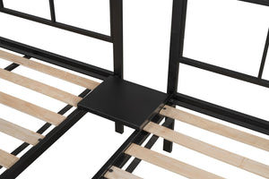 English Elm Triple Bunk Bed Steel Frame with Wood Slats Converts to Three Twin Beds W427S00071