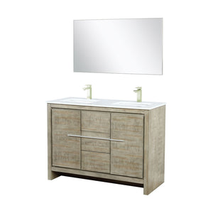 English Elm Rustic Acacia Double Bath Vanity With Cultured Marble Top, Brushed Nickel Faucet & Elegant Mirror Set B2731S01710-GIGA