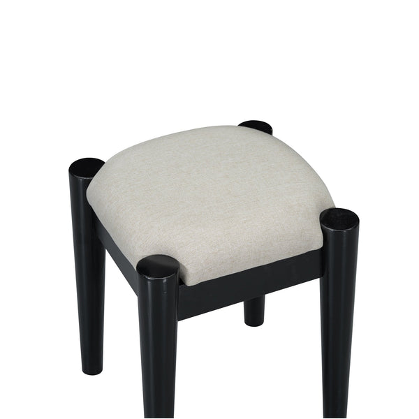 English Elm 39" Retro Bohemian Makeup Vanity Set with Rattan Drawers, USB Charging Port, Cushioned Stool, 4-Drawer Storage Black 44.1 L x 18.75 W x 10.5 H N733P180011B