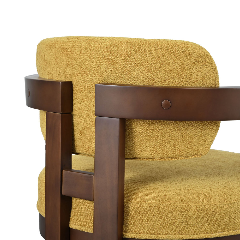 English Elm Christopher Knight Home® - Indoor Upholstered Wood Dining Chair Set of 2 with Durable Rubberwood Frame, Cozy Fabric Upholstery, Timeless Style Walnut,Yellow N768P221635Y