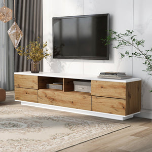 English Elm Modern Tv Stand For Up To 80" Tvs - Sleek Media Console With Multi-Functional Storage & Cable Management WF313575AAP
