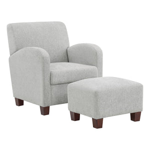 OSP Home Furnishings Aiden Chair & Ottoman Herringbone  Smoke