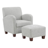 OSP Home Furnishings Aiden Chair & Ottoman Herringbone  Smoke