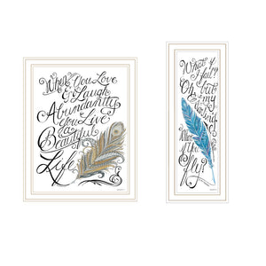 English Elm Trendy Decor 4u Two Piece Motivational Typography Art White Wood Framed Canvas Print B067P256641