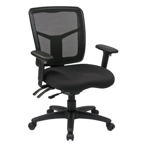 OSP Home Furnishings Progrid® Ergonomic Mesh Manager Chair with Lumbar Support and Adjustable Arms for Office 92343-30