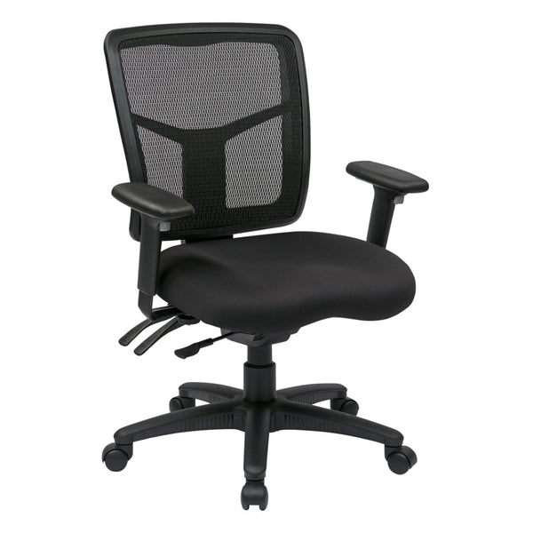 OSP Home Furnishings Progrid® Ergonomic Mesh Manager Chair with Lumbar Support and Adjustable Arms for Office 92343-30