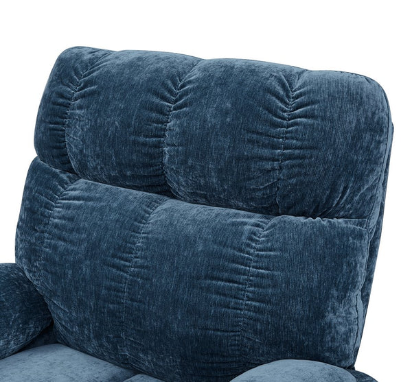 English Elm Liyasi Power Swivel Rocker Recliner Chair with Dual OKIN Motors, 240° Swivel, USB, Lumbar Support Blue W820S00060