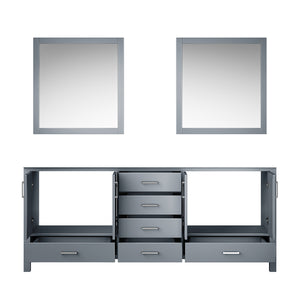 English Elm Dark Grey Double Bath Vanity With Mirrors - 80" W X 22" D, Ample Storage & Easy Installation! B2731S00560