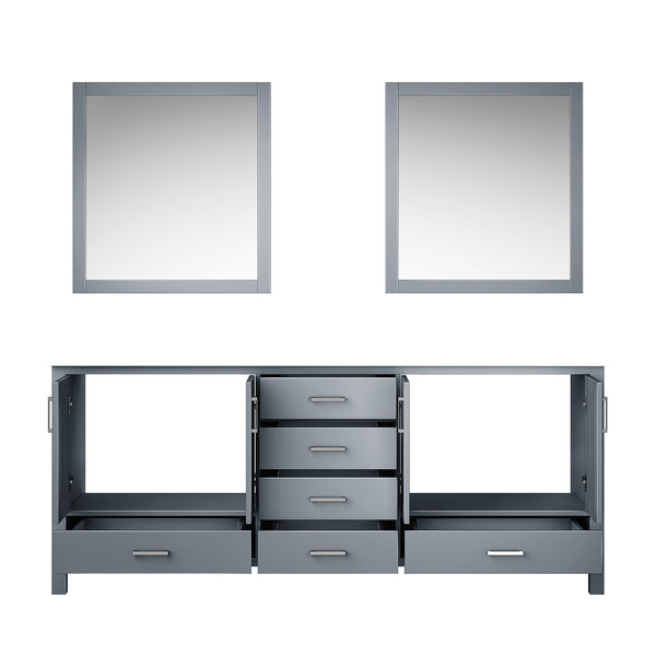 English Elm Dark Grey Double Bath Vanity With Mirrors - 80" W X 22" D, Ample Storage & Easy Installation! B2731S00560