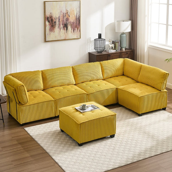 English Elm United We Win U-Shaped Modular Sectional Sofa With Reversible Chaise - Plush Comfort & Style! W1568S00153-GIGA