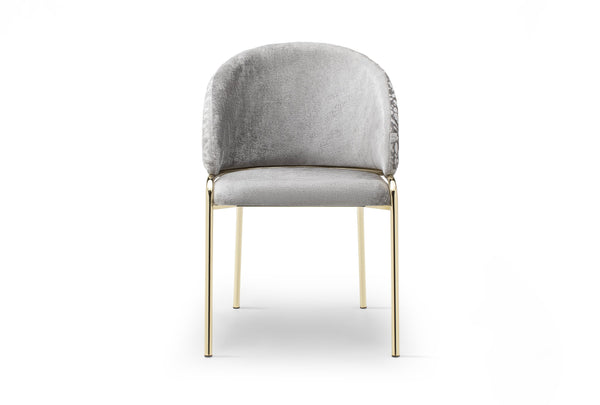 English Elm Onyx Luxurious Velvet & Chenille Accent Chair Light Gray with Gold Metal Legs — Elegant Durable Design B009P332652