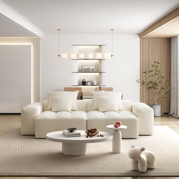 English Elm Modern Oversized Modular Sectional Sofa - Sparkling Chenille, 2 Chaise Lounges, 4 Pillows, No Assembly W1885S00065