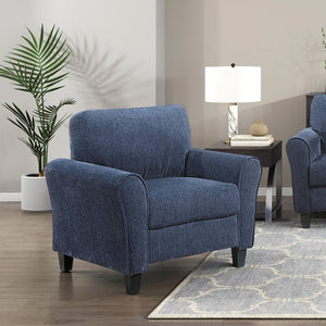 English Elm Contemporary Club Chair Pocket Coil Support Plush Chenille Upholstery Living Room Seat B011P474401