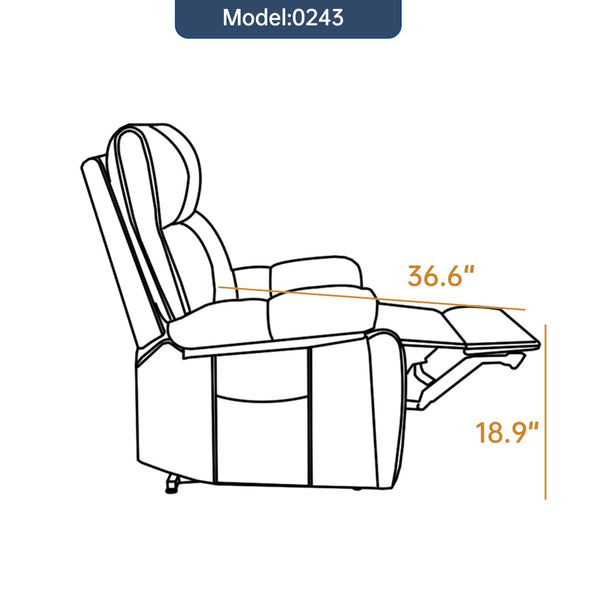 English Elm Black Leatheraire Power Lift Recliner with Massage Heat and 350 Lb Dual Motor W1803P340318