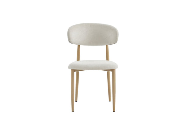 English Elm Dining Chairs Set of Two with Linen Cushions and Iron Legs for Farmhouse Kitchens Beige,Natural Wood W3590P457154