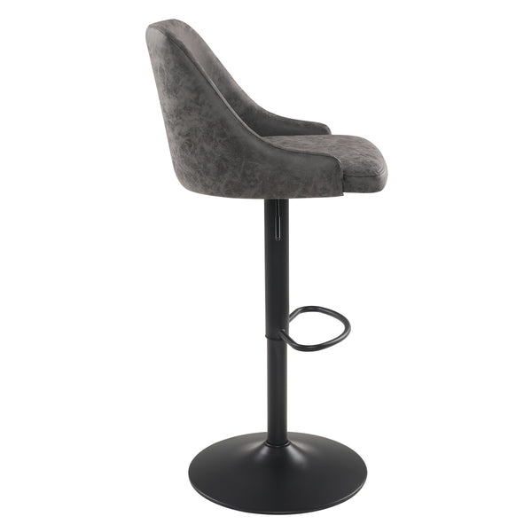 OSP Home Furnishings Sylmar Height Adjustable Stool Charcoal