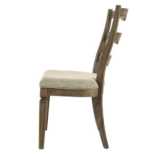 English Elm Beige Ladder Back Dining Chairs Set Of 2 – Weathered Oak Finish, Modern Design & Comfortable Seating B062P209273
