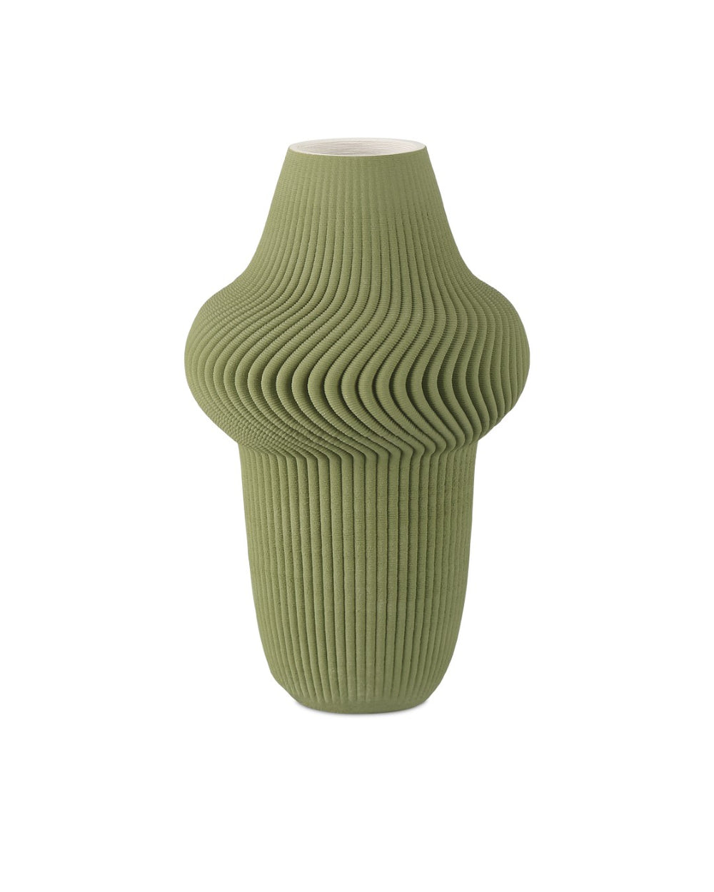 Green Plisse Vase