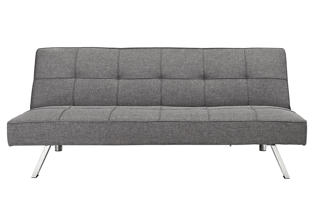 English Elm METAL Futon Sofa Bed Grey Fabric - Multifunctional Reclining Sofa, Space-Saving, 650LB Capacity W2297P284114