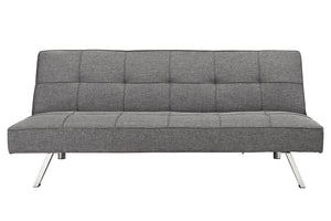 English Elm METAL Futon Sofa Bed Grey Fabric - Multifunctional Reclining Sofa, Space-Saving, 650LB Capacity W2297P284114