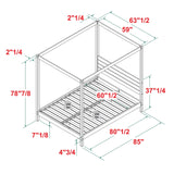 English Elm Walker Edison - Modern Minimalist Boho Queen Canopy Bedframe – Black