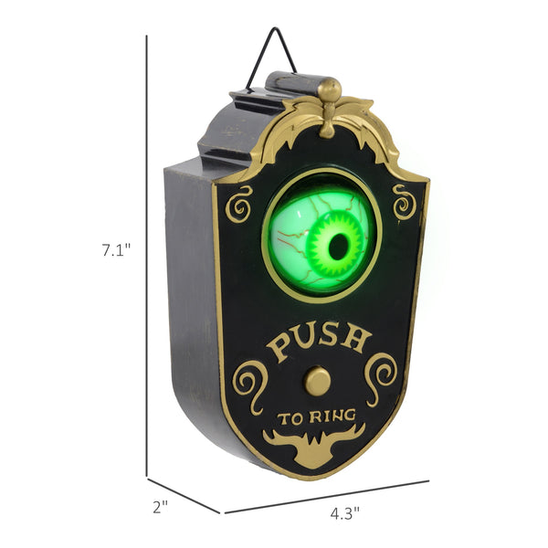 English Elm Homcom 7.1" Animatronic Halloween Doorbell With Light-Up Eyeball & Motion-Activated Scares W2225P229454
