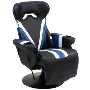 English Elm Vinsetto Racing-Style Gaming Recliner Chair with Lumbar Support, Footrest, Cup Holders, 360° Swivel Comfort W2225P249593