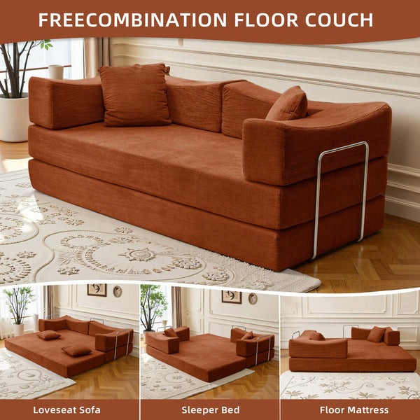 English Elm 2-In-1 Convertible Modular Sofa Bed With Memory Foam - Space-Saving Comfort For Small Homes W3653P355638