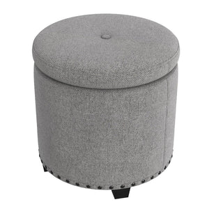 English Elm Ada Channel Tufted Faux Leather Footstool Ottoman Mid-century Square Accent Seat B056P412623