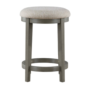 English Elm Anab Set of 2 Counter Stools Round Foam Cushion Gray Wood Frame Kitchen Bar B056P417031