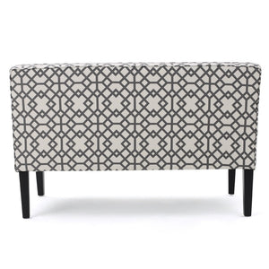 English Elm 50'' Geometric Gray Polyester Loveseat with Matte Black Legs for Modern Living N771P376540S