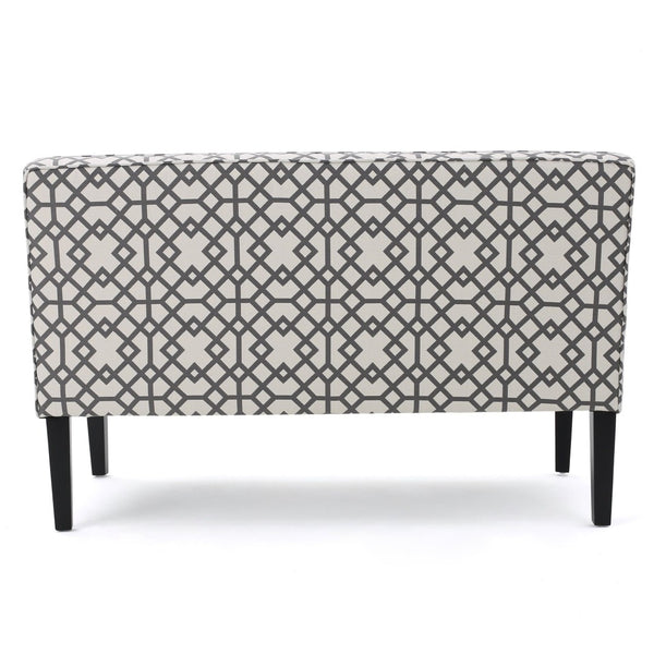 English Elm 50'' Geometric Gray Polyester Loveseat with Matte Black Legs for Modern Living N771P376540S