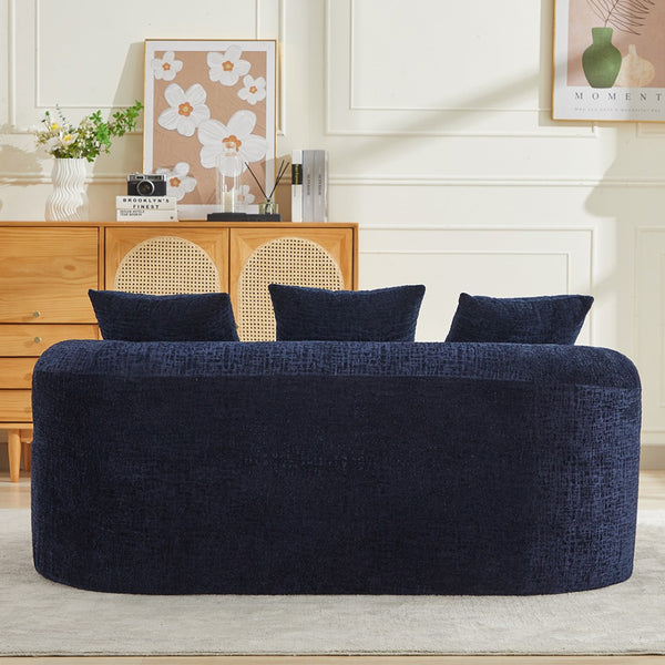 English Elm Curved Chenille Loveseat with Memory Foam Deep Seat and Pillows for Small Spaces W2915P417173