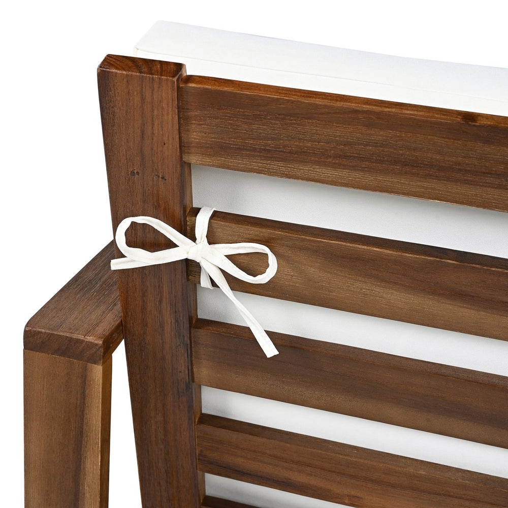 English Elm TREXM Rustic Acacia 7-Piece Patio Dining Set for 6 with Umbrella Hole, Cushions, Weatherproof Finish N715P251907P