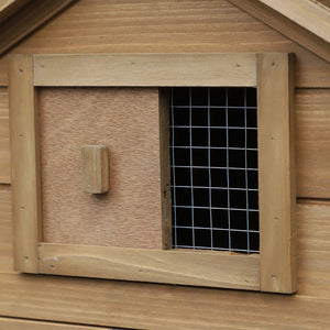 English Elm Pawhut Solid Fir Elevated Chicken Coop with Nesting Box and Run for Backyard Flocks W2225P217057