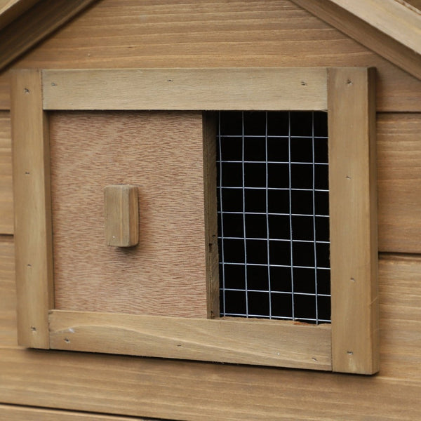 English Elm Pawhut Solid Fir Elevated Chicken Coop with Nesting Box and Run for Backyard Flocks W2225P217057