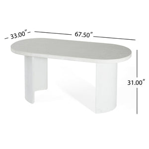 English Elm 6 Piece Outdoor Dining Set Terrazzo Table Acacia Chairs Wicker Backs Patio Garden N773OD00081T