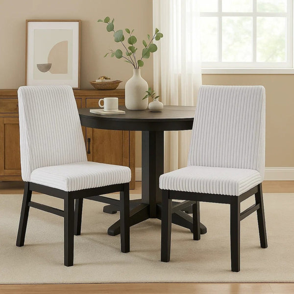 English Elm Haly Upholstered Dining Side Chairs Set of 2 Tapered Legs Contemporary Seating B056P417080