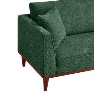 English Elm Indoor Boucle Chaise Lounge with Detachable Ottoman Convertible Daybed Bedroom Reading Nook Green W5515P438682