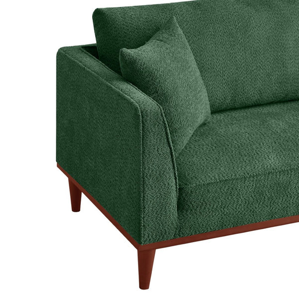 English Elm Indoor Boucle Chaise Lounge with Detachable Ottoman Convertible Daybed Bedroom Reading Nook Green W5515P438682